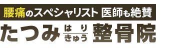 東大阪市の腰痛改善なら「たつみはりきゅう整骨院」ロゴ